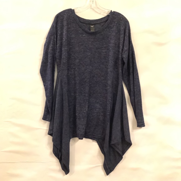 Lildy Women's Shark Bite Tunic shirt Black Gray heather soft stretchy comfy L XL - Picture 2 of 7